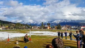 Model rocket launch Big Bang Expo at the Jasper Alberta Canada Dark Sky Festival