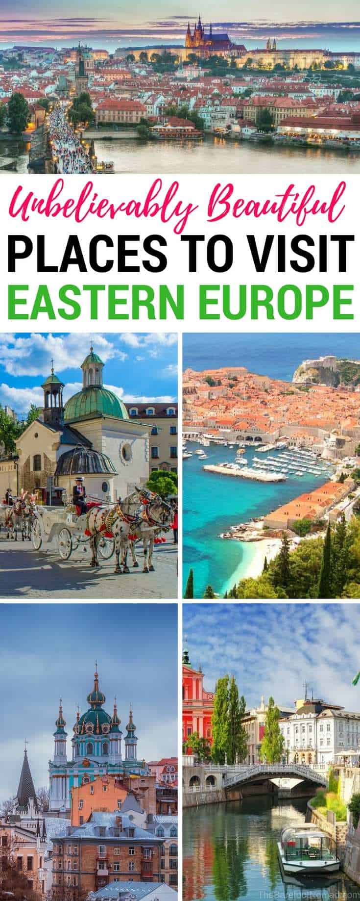 Beautiful places to visit in Eastern Europe. Have you always wanted to visit Eastern Europe, but didn't know where to start? Here are our very favorite picks for the best Europe travel destinations, like Prague, Czech Republic, Mostar, Bosnia and Herzegovina, and Belgrade, Serbia! #europe #europeancountries #travel #traveltips #Prague