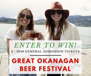 Enter to win 2 general admission tickets to the 2018 Great Okanagan Beer Festival