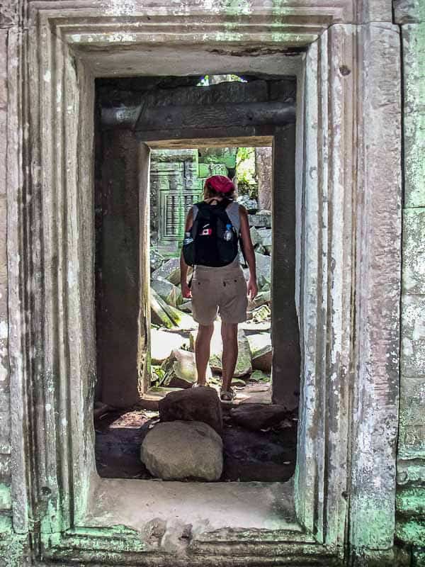 Backpacking with my Eagle Creek day pack back in 2003 at Angkor Wat Cambodia