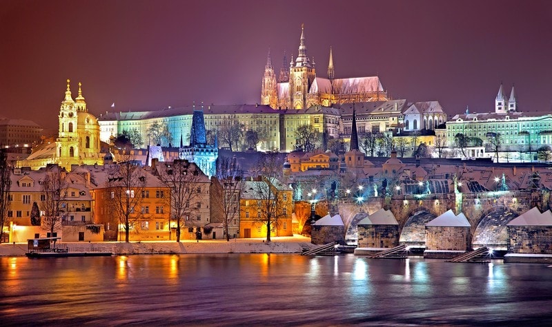 Prague Castle across the water