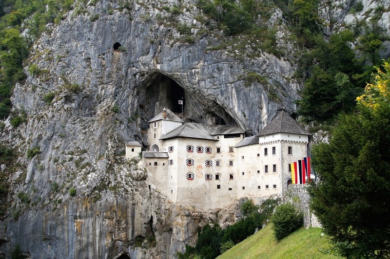 Predjamski Castle in Slovenia castle built into a cave