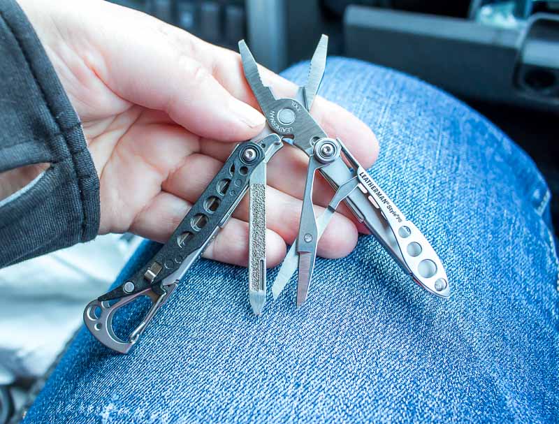 Leatherman Style PS TSA compliant multi tool partly opened