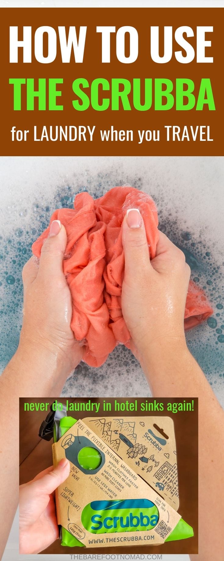 How to use the Scrubba wash bag to do laundry when you travel 