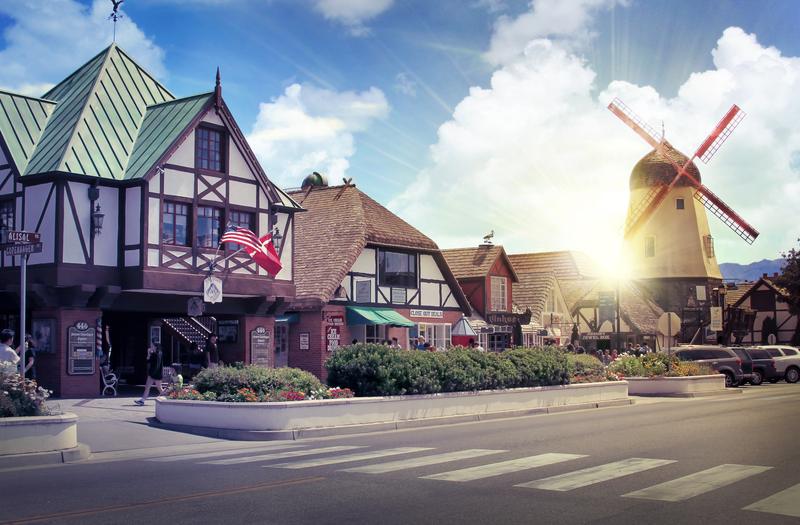 Danish European town of Solvang California on a weekend trip from LA California