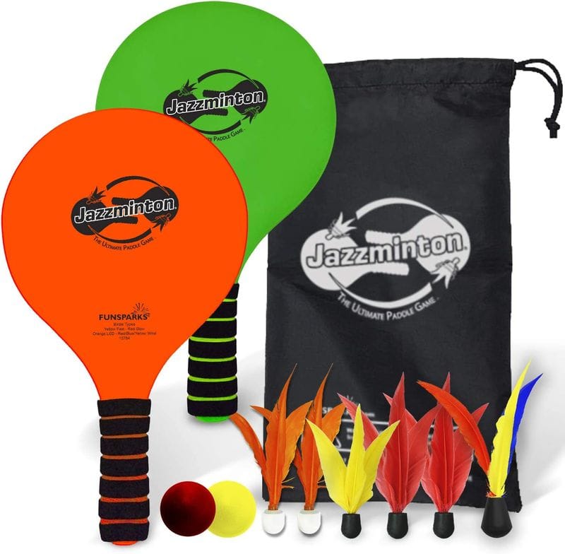 Funsparks Paddle Ball Game Jazzminton Deluxe with LED Birdie800