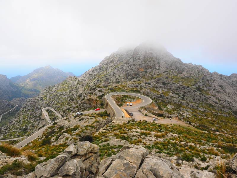 karst area Serra de Tramuntana winding road in Mallorca Spain 
