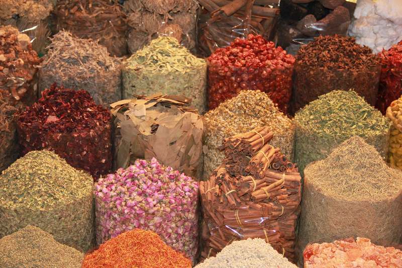 Spices in Dubai souk market