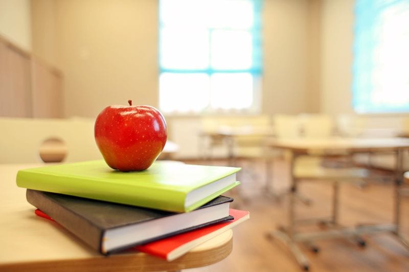 Teachers apple and books 