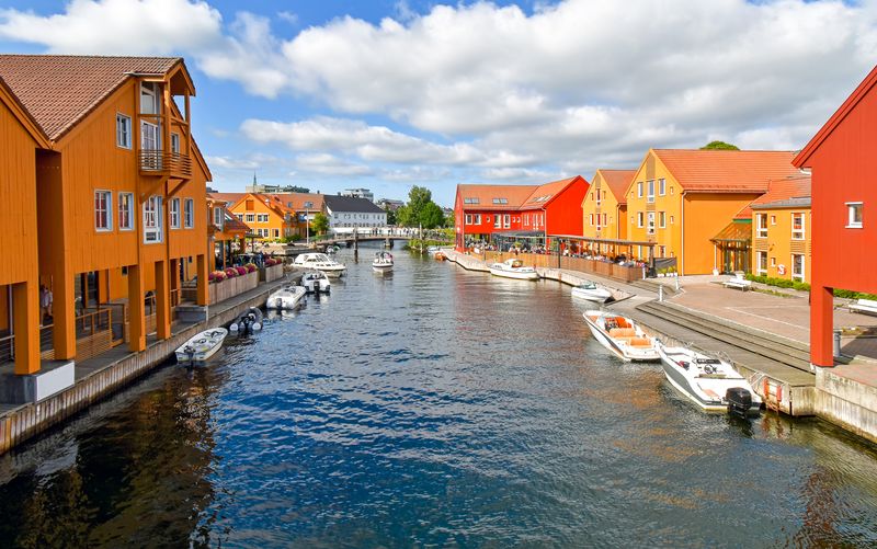 Fiskebrygga district in Kristiansand Norway 