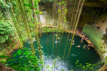 Best Cenotes in the Mayan Riviera Ik-Kil Cenote near Chichen Itza in Mexico