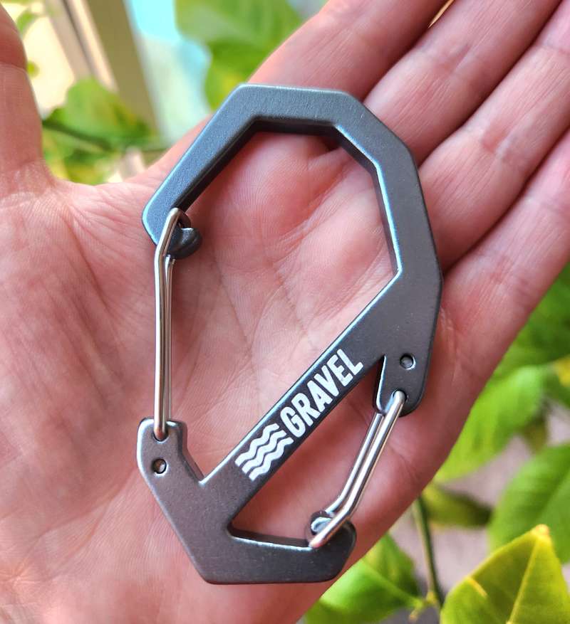 Gravel carabiner in gray color