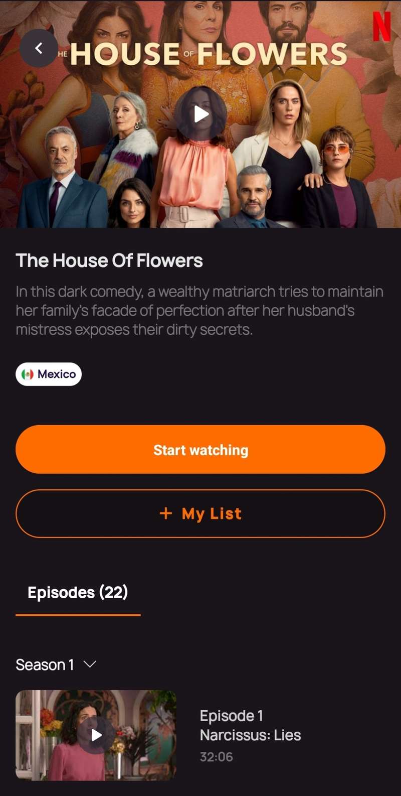 Lingopie the house of flowers Start watching in Spanish