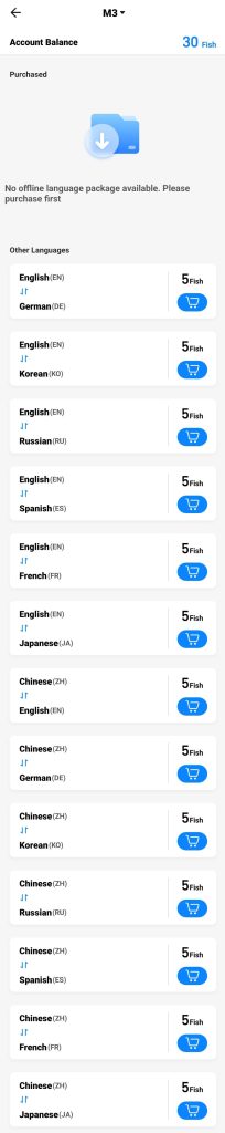 Offline Language Packs available with the Timekettle M3 translator earbuds
