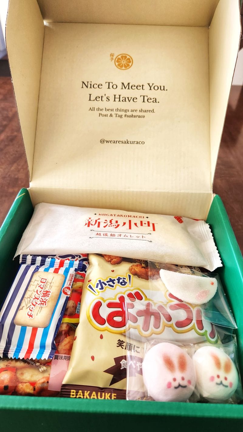 Sakuraco Japanese snack box a peek inside