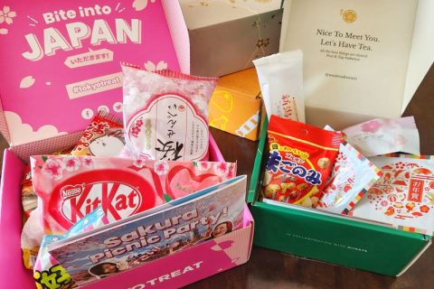 The best Japanese snack subscription boxes showing Tokyo Treat and Sakuraco boxes