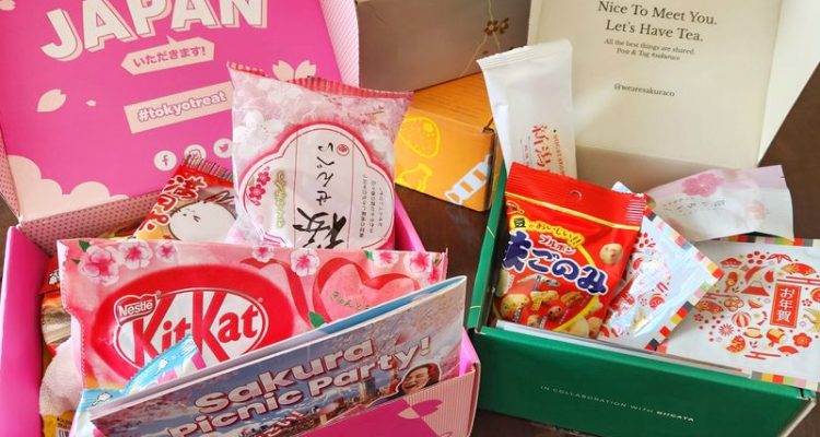 The best Japanese snack subscription boxes showing Tokyo Treat and Sakuraco boxes