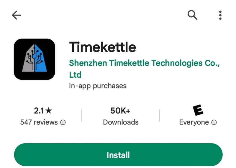 Application Timekettle dans le Google Play Store