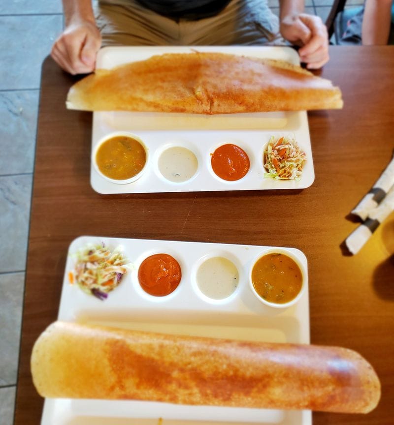 Dosas at the Dosa Crepe Café in Kelowna BC