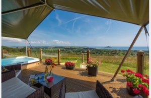 Glamping in a safari tent in the UK Mount View Sunrise Safari Tent