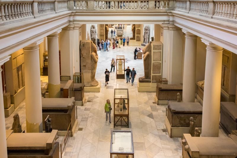 Interior of the Museum of Egyptian Antiquities in Cairo Egypt