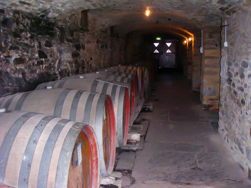 Oak casks in the wine cellar at Vineyard at Jacobs Creek Winery Barossa Wine Region Australia