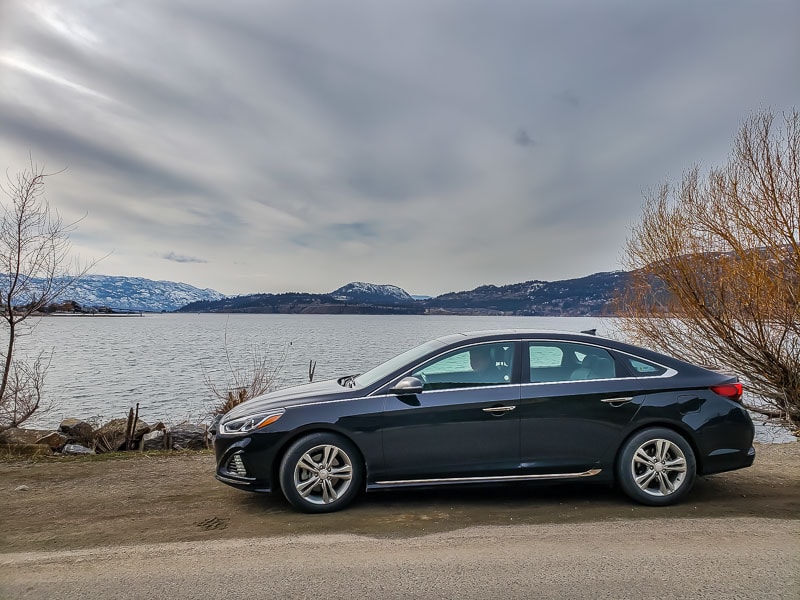 Avis rental car by Okanagan Lake in Kelowna