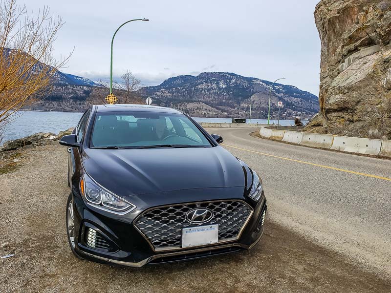 Our rental car in Kelowna by Okanagan lake