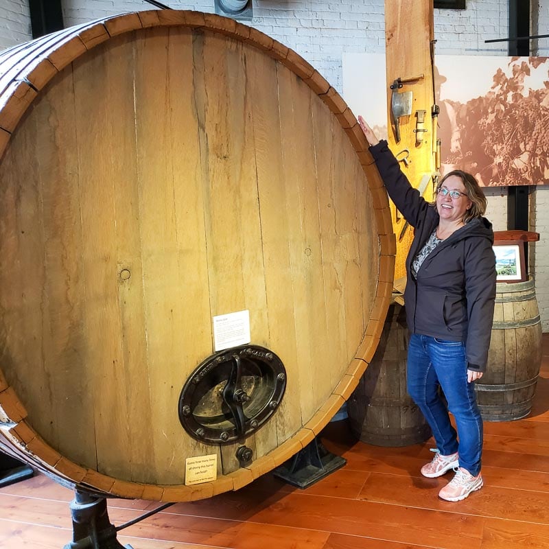 Big wine barrel at Okanagan Wine and Orchard Museum in Kelowna