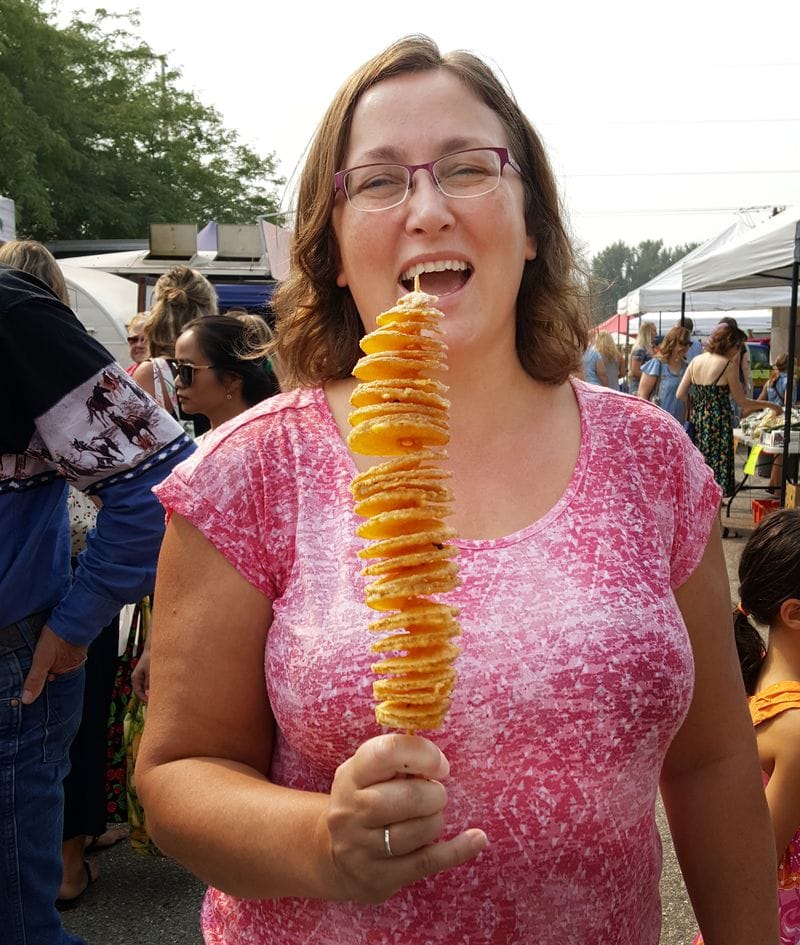 Kelowna Summer Farmers Market Spiral Potato on a Stick