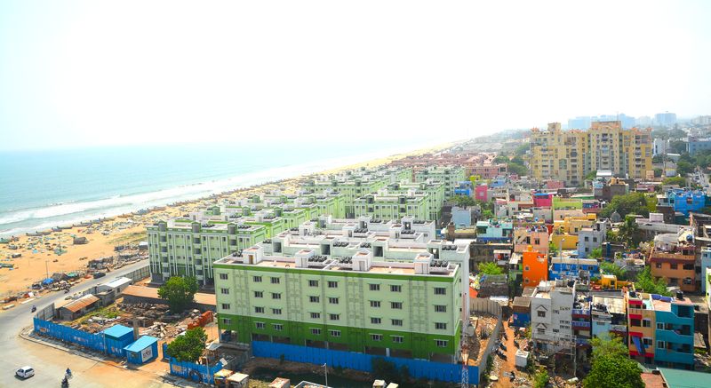 Marina beach in Chennai City, India