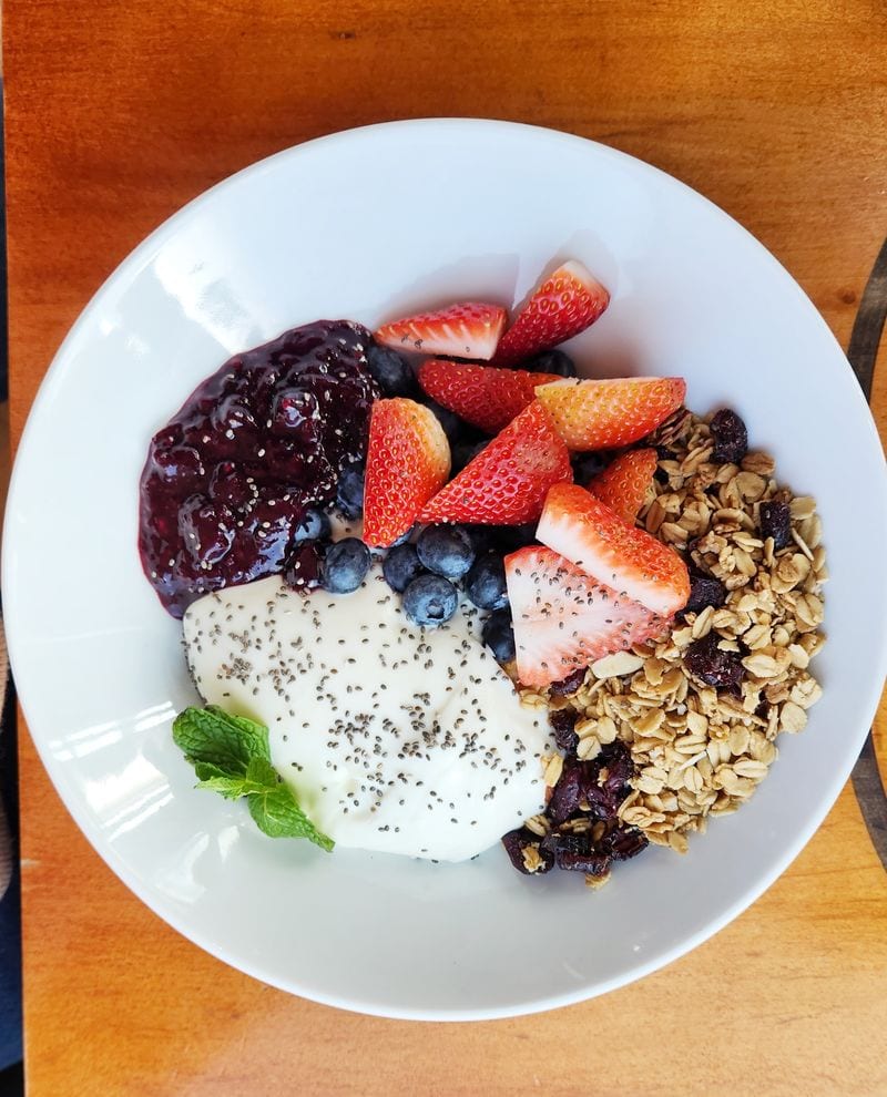 Porters Kelowna yogurt bowl with fresh fruit