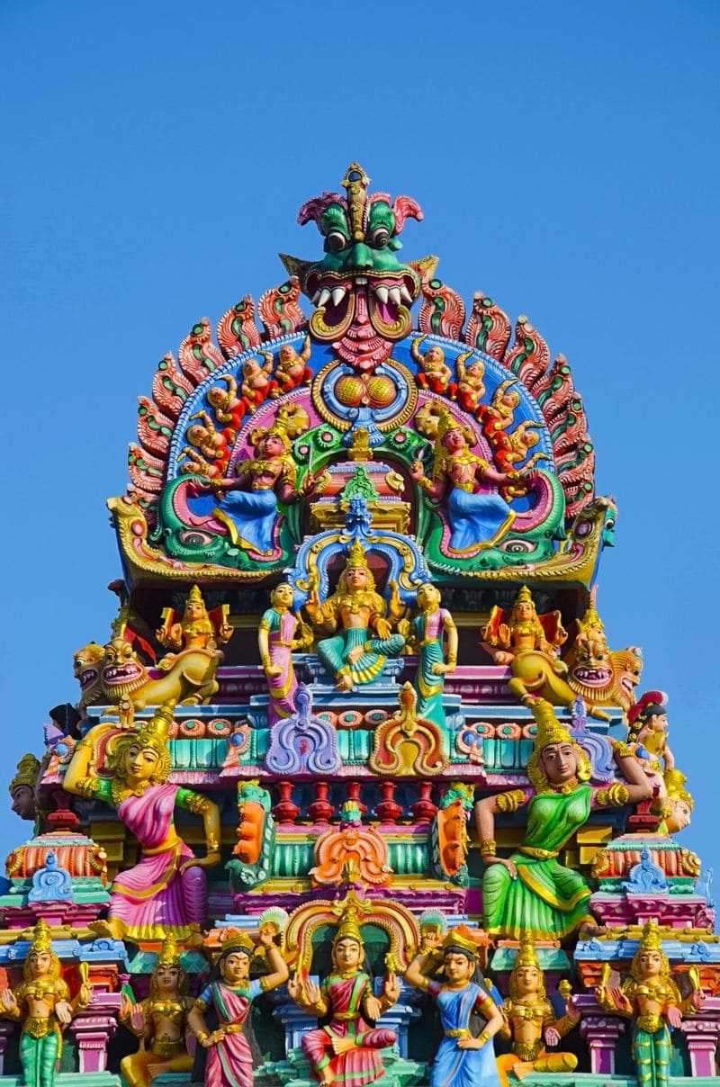 Sculptured façade of the Kapaleeshwarar Temple, Mylapore, Chennai, Tamil Nadu, India