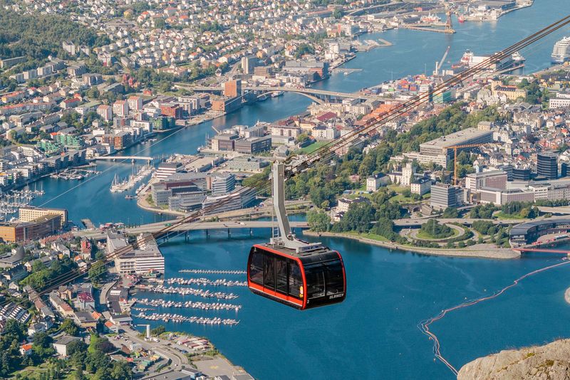 Ulriken Cable car - view over Bergen
