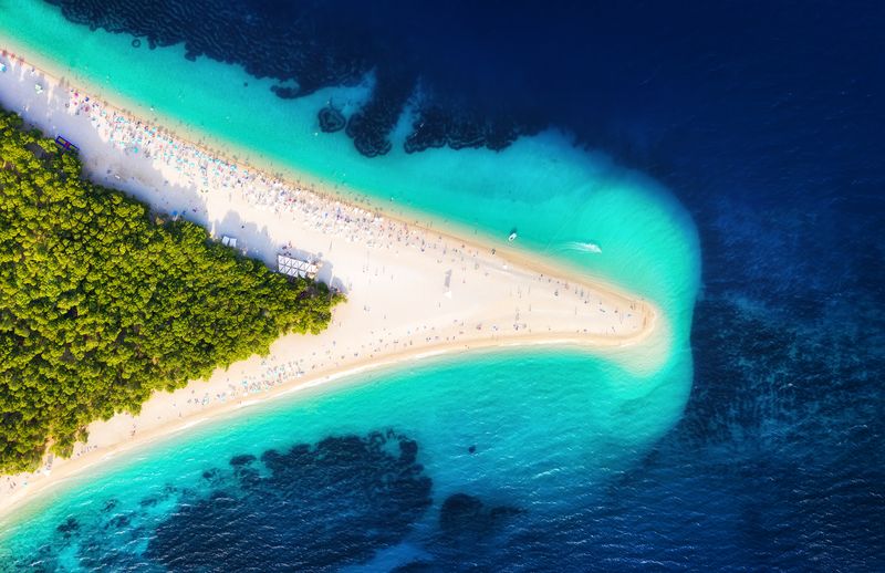 Day trip from Split Croatia Zlatni rat beach on Brac Island in Croatia 