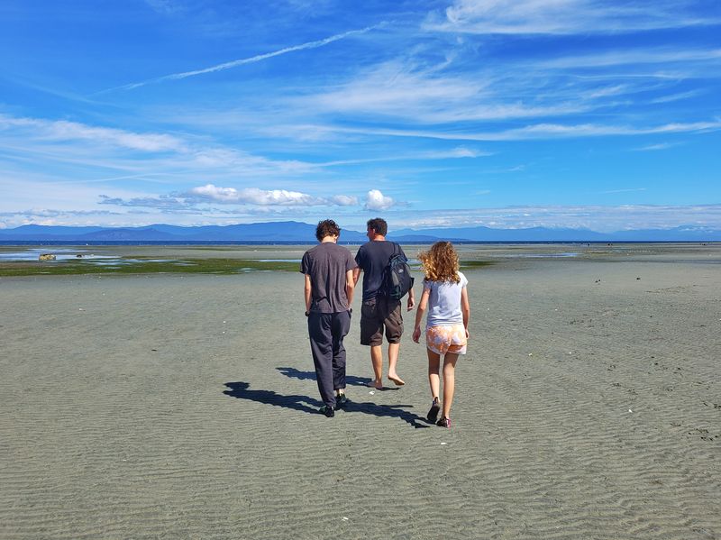 Walking along the beach at the Bayside Oceanfront Resort