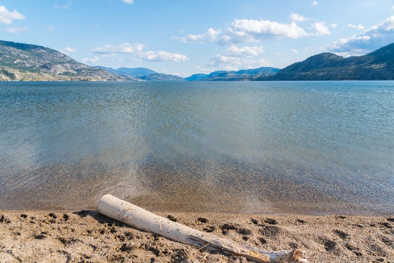 Skaha Lake at Okanagan Falls BC Canada sandy beach