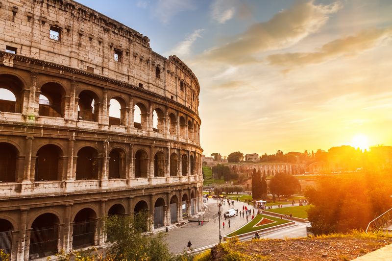 The Colosseum in Rome at Sunset