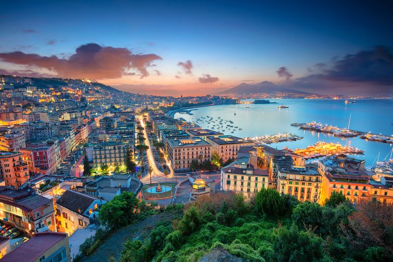 Naples Bay with Vesuvius background