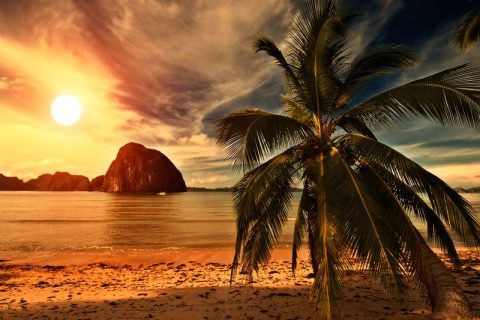 Philippines El Nido Beach Sunset