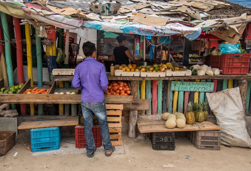Fruit market on Isla Holbox Quintana Roo Mexico