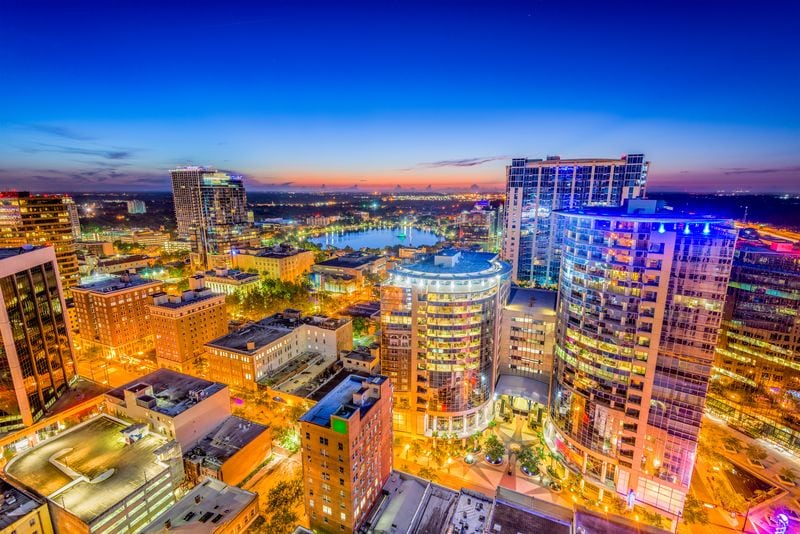 Unique Things to do in Orlando Florida Skyline at night DP