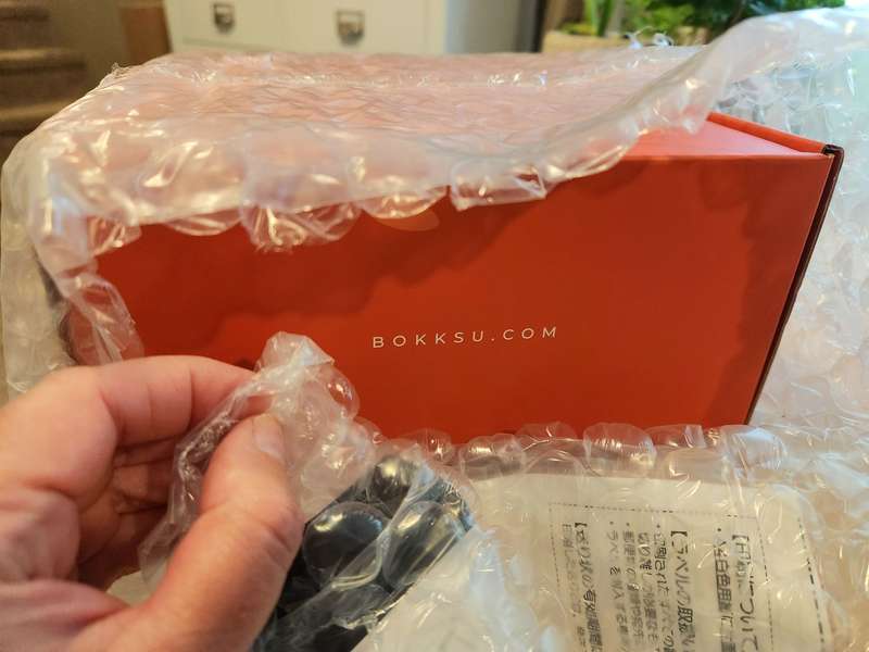 Bokksu box carefully wrapped in protective bubble wrap
