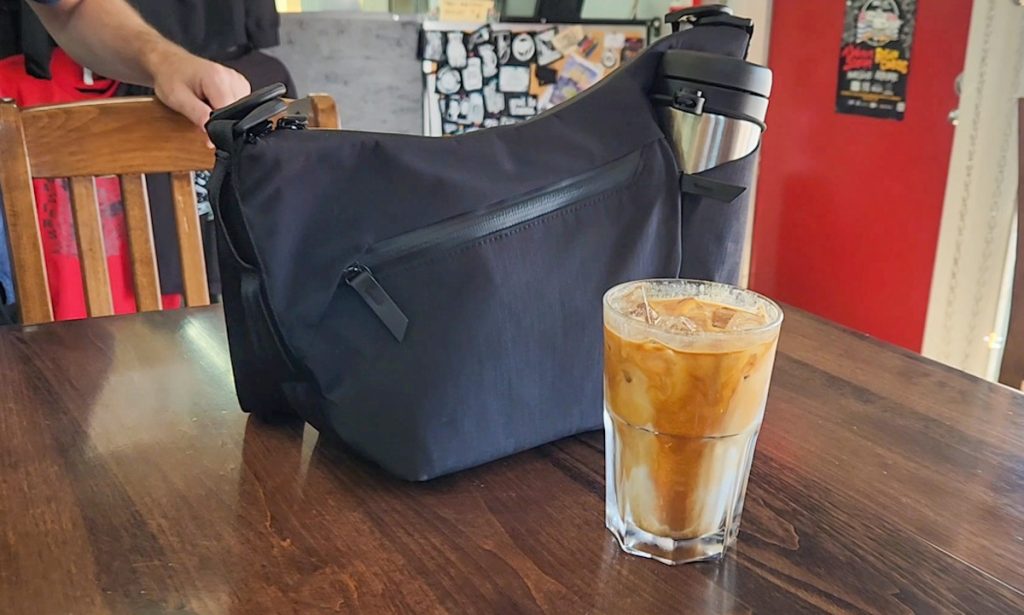 We Took These ALPAKA Bags Through Airports, Trails & Chaos: Here’s the Truth ALPAKA Flow Satchel 4 at cafe