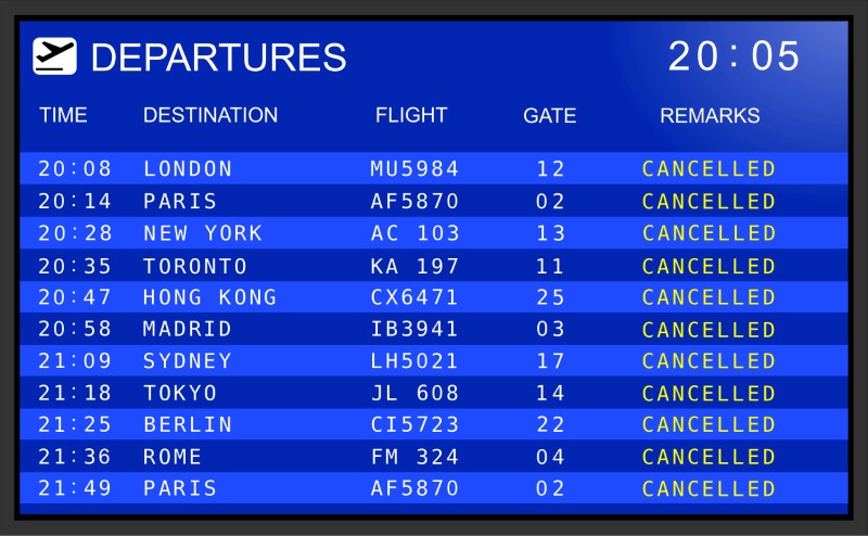 Departures Cancelled