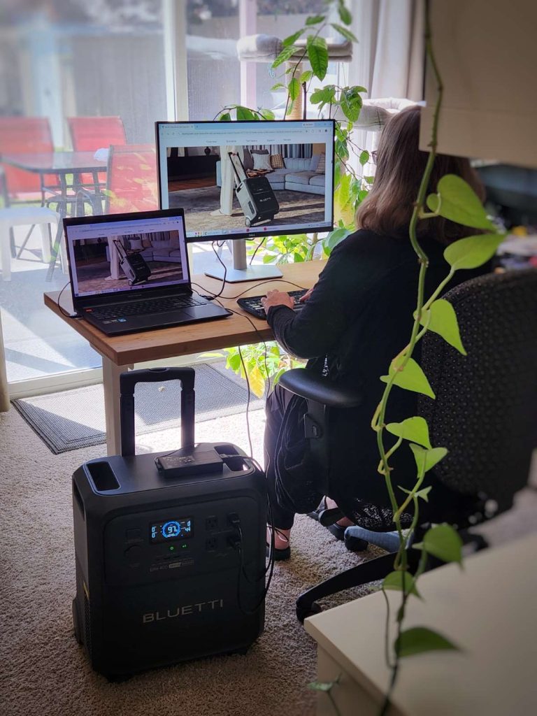 BLUETTI Elite 400 in home office charging in outage - Copy
