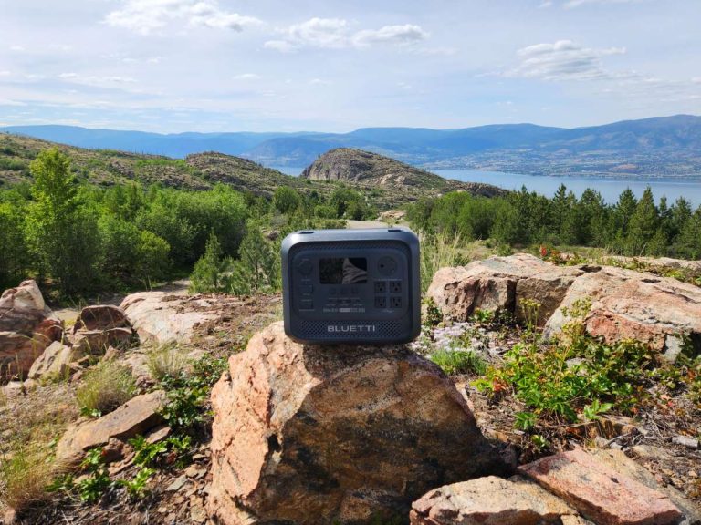 Bluetti Elite 300 Power Station perched on a mountain