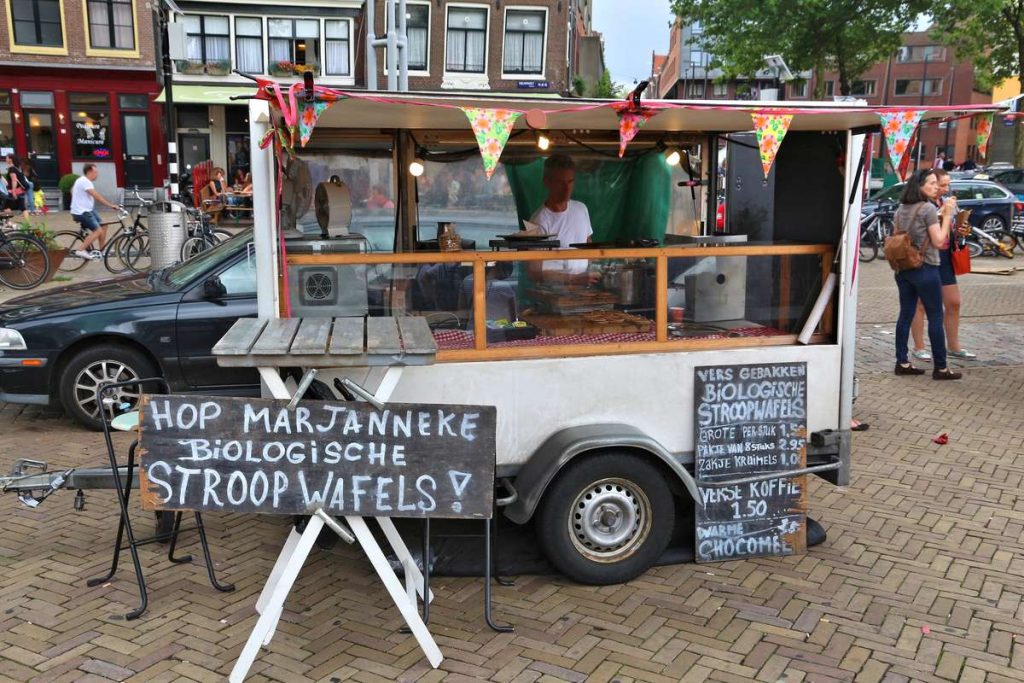 stroopwafels in amsterdam dutch sign cart